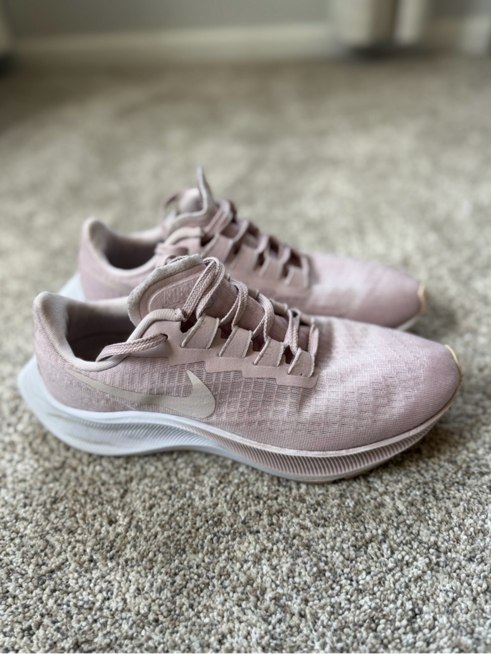 Nike Women’s Light Pink Running Sneakers - Breathable Knit